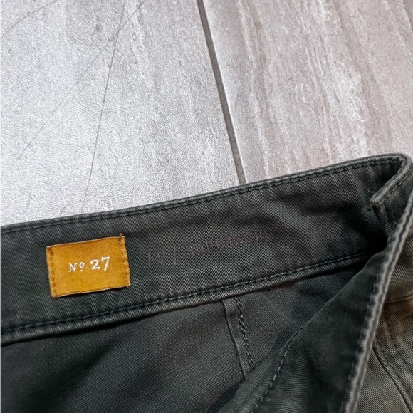 Anthro Pilcro Letterpress Olive Green Superscript Skinny Jeans Zipper Ankle 27 - Picture 4 of 7